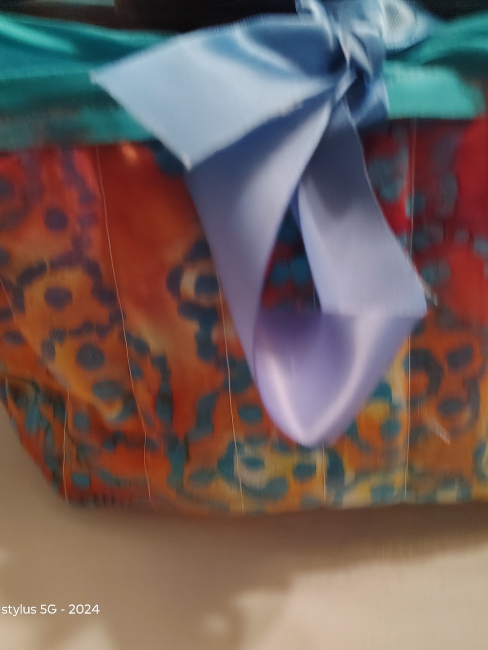 Colorful Leopard Print Mini Bag with Blue Bow